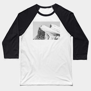 Black and White Mountains Baseball T-Shirt